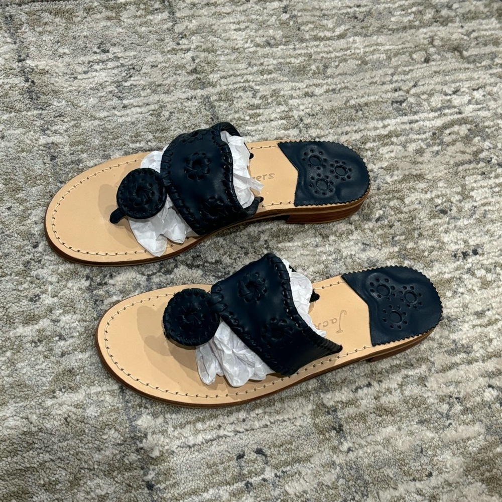 New! Jack Rogers Jack Flat Sandal Midnight Navy Blue Size 7 - Picture 4 of 10